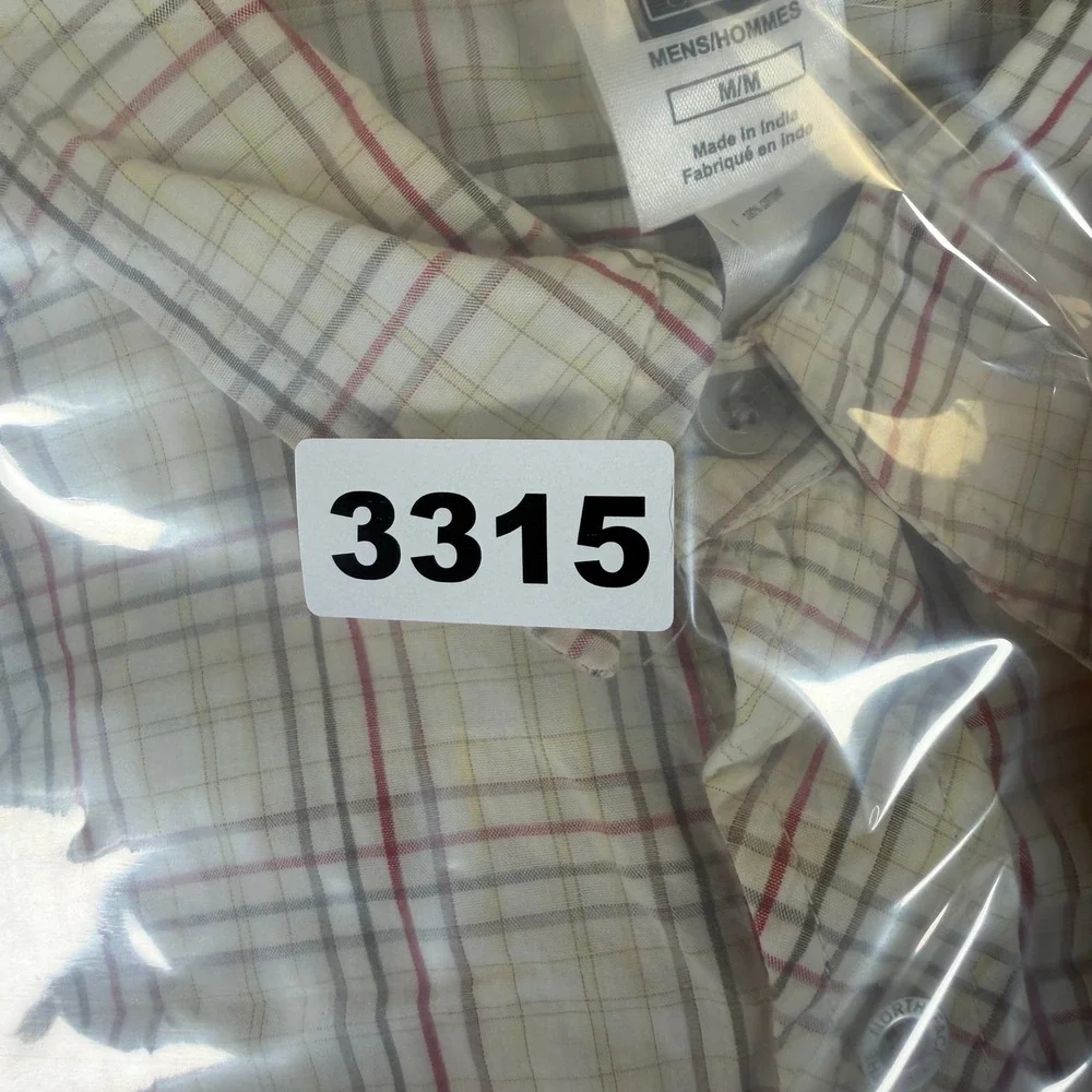 The North Face A5 Series Mens Medium Short Sleeve Plaid Button Down Shirt #3315